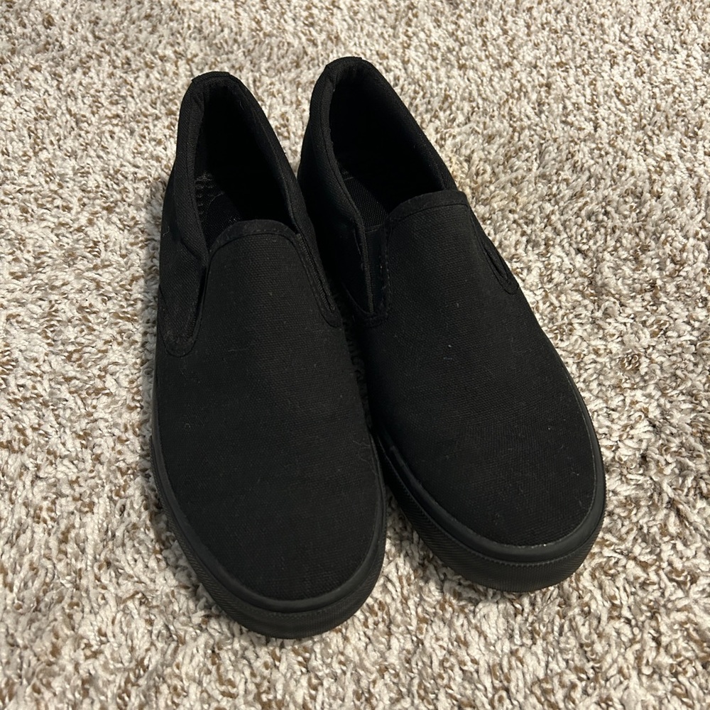 Black Slip-On Canvas Shoes